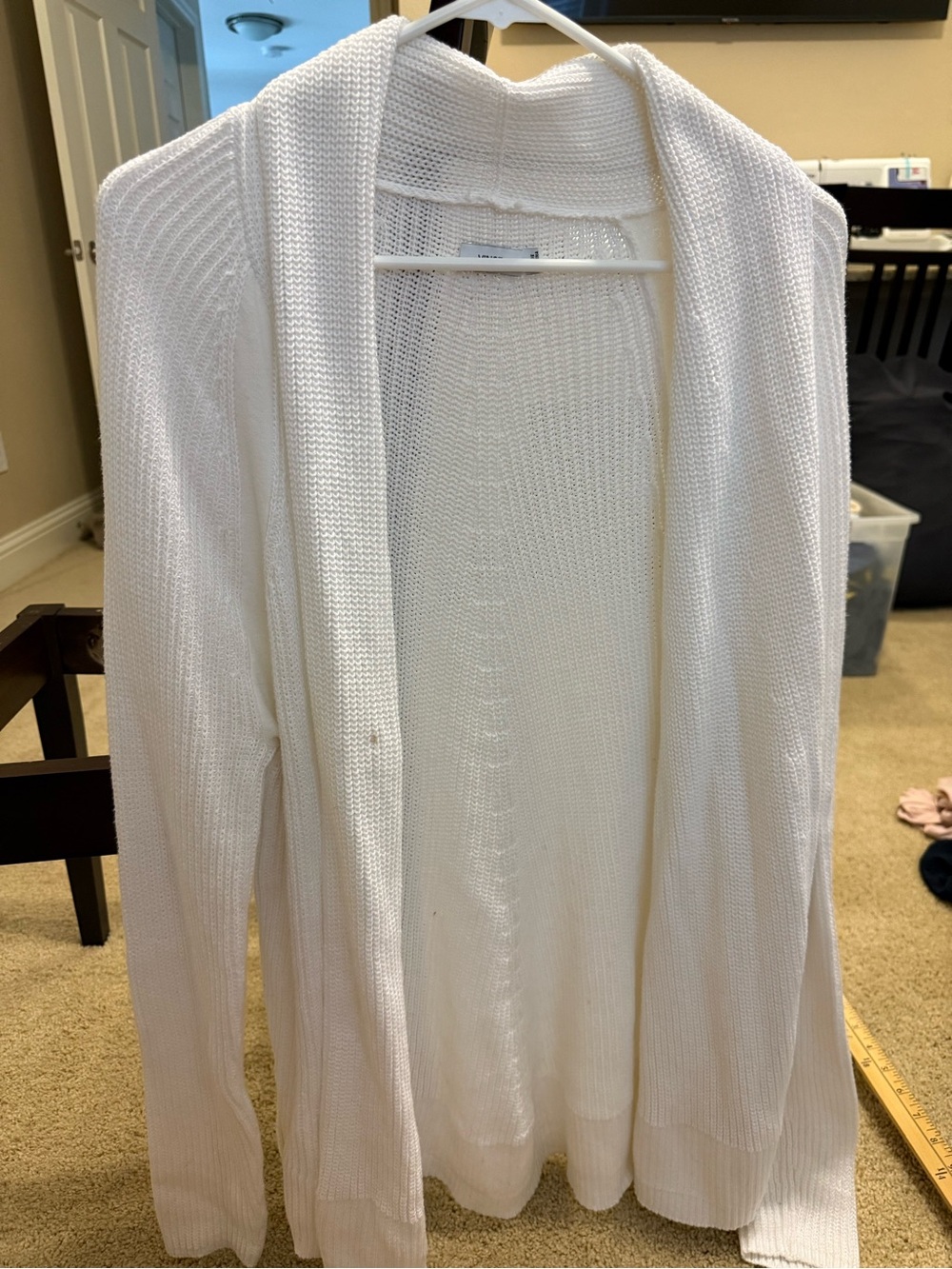 Vince White Open-Front Knit Cardigan